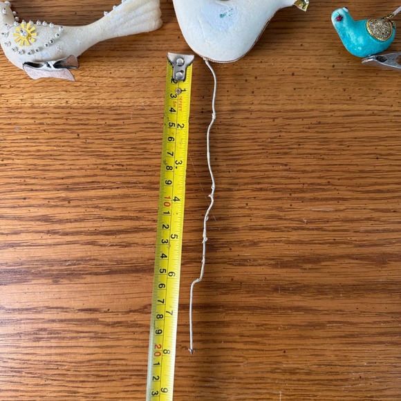 Set‎ of 3 Vintage Flocked Beaded Bird Christmas Ornaments Clip on & Wired - Picture 2 of 13